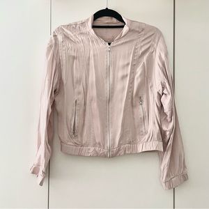 BLANK NYC Soft Blush Pink Lightweight Zip-Up Jacket with Stitch Detailing XS